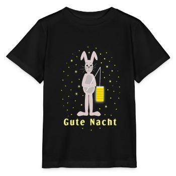 gute Nacht Schlafshirt Hase - Stanley/Stella Kinder T-Shirt MINI CREATOR  - Schwarz - Vorne - Mikhail (115cm)