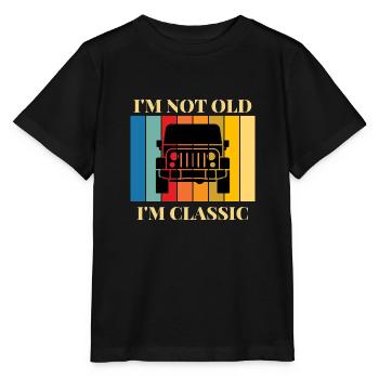 Je ne suis pas vieux, je suis une voiture classique - T-shirt bio MINI CREATOR Stanley/Stella Enfant - noir - Devant - Mikhail (115cm)
