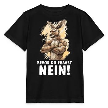 Kangourou marsupial kangourou avant de demander non - T-shirt bio MINI CREATOR Stanley/Stella Enfant - noir - Devant - Mikhail (115cm)