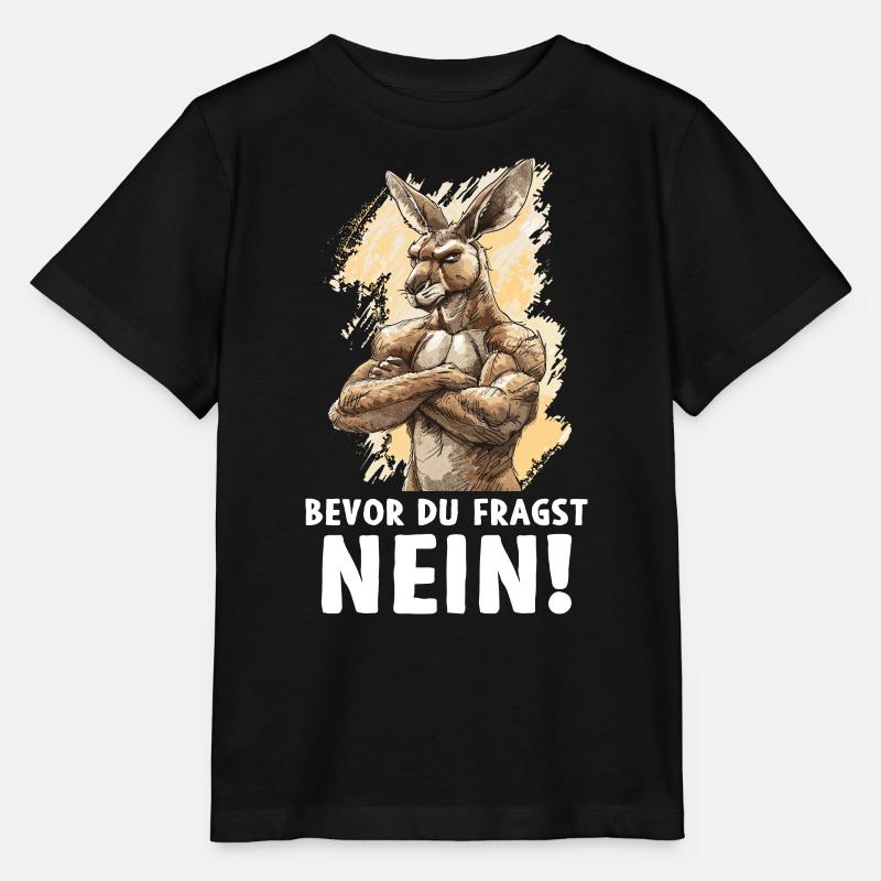 Känguru Beuteltier Kangaroo Bevor du fragst Nein - Stanley/Stella Kinder T-Shirt MINI CREATOR  - Schwarz