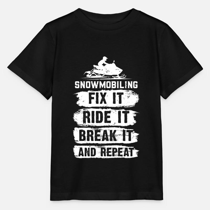 Snowmobiling, Fix It, Ride It, Break It And Repeat - Stanley/Stella Kinder T-Shirt MINI CREATOR  - Schwarz