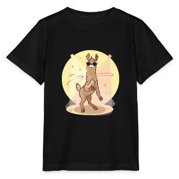 Dabbing Lama - tanzendes cooles Lama - Stanley/Stella Kinder T-Shirt MINI CREATOR  - Schwarz - Vorne - Mikhail (115cm)