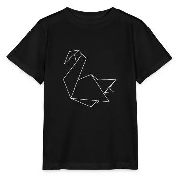 Cygne en origami - T-shirt bio MINI CREATOR Stanley/Stella Enfant - noir - Devant - Mikhail (115cm)