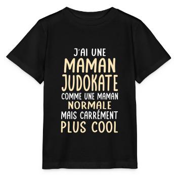 J'ai une maman judokate plus cool - T-shirt bio MINI CREATOR Stanley/Stella Enfant - noir - Devant - Mikhail (115cm)