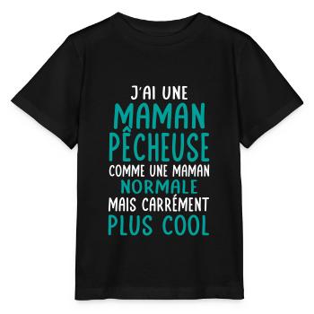 J'ai une maman pêcheuse plus cool - T-shirt bio MINI CREATOR Stanley/Stella Enfant - noir - Devant - Mikhail (115cm)