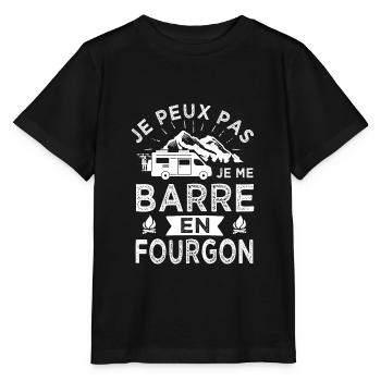 je peux pas barre en fourgon camping car - T-shirt bio MINI CREATOR Stanley/Stella Enfant - noir - Devant - Mikhail (115cm)