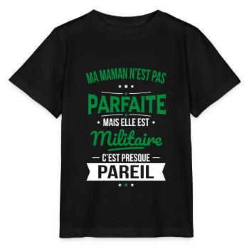 Ma maman n'est pas parfaite - Militaire - T-shirt bio MINI CREATOR Stanley/Stella Enfant - noir - Devant - Mikhail (115cm)