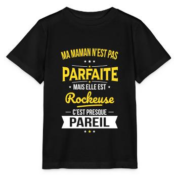 Ma maman n'est pas parfaite - Rockeuse - T-shirt bio MINI CREATOR Stanley/Stella Enfant - noir - Devant - Mikhail (115cm)