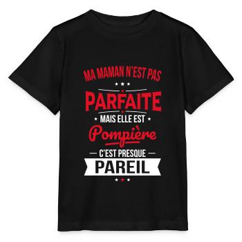 Ma maman n'est pas parfaite - Pompière - T-shirt bio MINI CREATOR Stanley/Stella Enfant - noir - Devant - Mikhail (115cm)