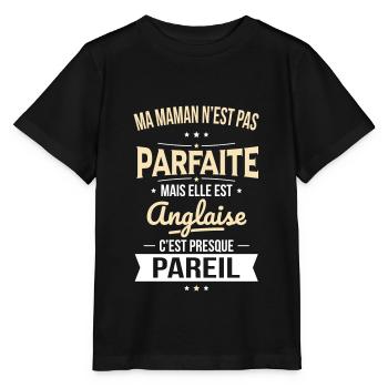 Ma maman n'est pas parfaite - Anglaise - T-shirt bio MINI CREATOR Stanley/Stella Enfant - noir - Devant - Mikhail (115cm)
