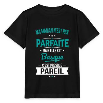 Ma maman n'est pas parfaite - Basque - T-shirt bio MINI CREATOR Stanley/Stella Enfant - noir - Devant - Mikhail (115cm)