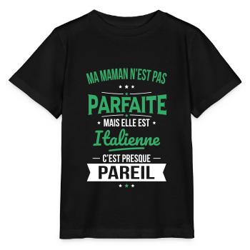 Ma maman n'est pas parfaite - Italienne - T-shirt bio MINI CREATOR Stanley/Stella Enfant - noir - Devant - Mikhail (115cm)