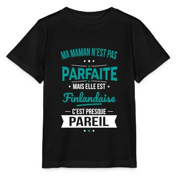 Ma maman n'est pas parfaite - Finlandaise - T-shirt bio MINI CREATOR Stanley/Stella Enfant - noir - Devant - Mikhail (115cm)