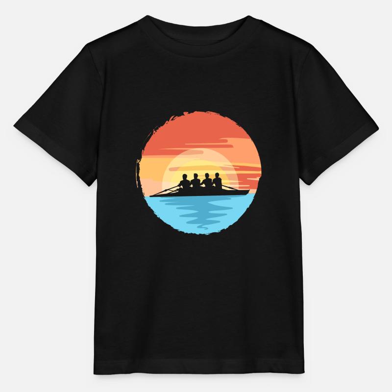 Cool Rowing Retro Sunset Rowers Paddleboard Canoë - T-shirt bio MINI CREATOR Stanley/Stella Enfant - noir