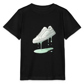 Schuhmit pastellgrüner Farbe runter fließend. - Stanley/Stella Kinder T-Shirt MINI CREATOR  - Schwarz - Vorne - Mikhail (115cm)