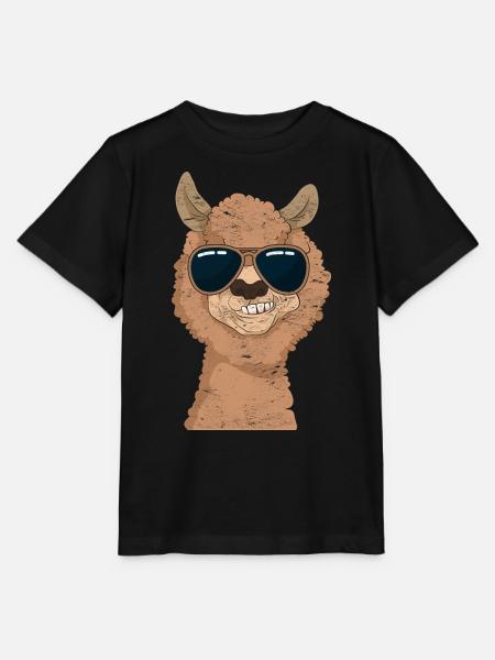 Zoo Tier Coole Sonnenbrille Lama Geschenk Alpaka - Stanley/Stella Kinder T-Shirt MINI CREATOR - Schwarz