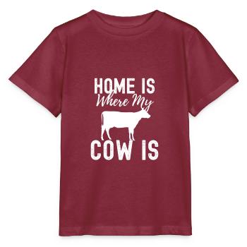 cow - Stanley/Stella MINI CREATOR Kids’ T-Shirt - burgundy - Front - Kain (125cm)