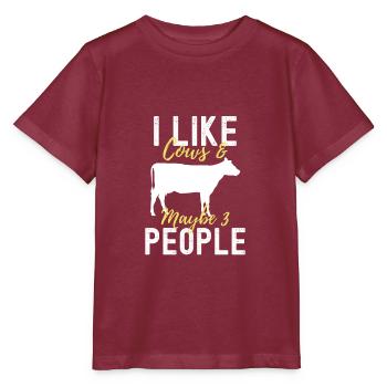 cow - Stanley/Stella MINI CREATOR Kids’ T-Shirt - burgundy - Front - Kain (125cm)