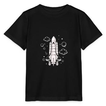 Vaisseau spatial - Astronaute spatial de fusée - T-shirt bio MINI CREATOR Stanley/Stella Enfant - noir - Devant - Mikhail (115cm)