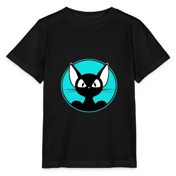 cool cat, cute cat, sticker, shirt, t-shirt - Stanley/Stella MINI CREATOR Kids’ T-Shirt - black - Front - Mikhail (115cm)