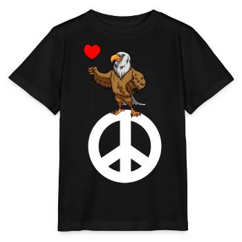 Pygargue à tête blanche Paix Paix mondiale - T-shirt bio MINI CREATOR Stanley/Stella Enfant - noir - Devant - Mikhail (115cm)