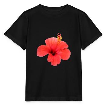 Flower red red flowers red red flowers hibiscus - Stanley/Stella MINI CREATOR Kids’ T-Shirt - black - Front - Mikhail (115cm)