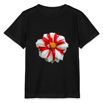 Blume weiß rot rote Blume Blumen rot weiße Blumen - Stanley/Stella Kinder T-Shirt MINI CREATOR  - Schwarz - Vorne - Mikhail (115cm)