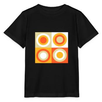 70s Pattern Retro Hippie Flowers Power - Stanley/Stella MINI CREATOR Kids’ T-Shirt - black - Front - Mikhail (115cm)