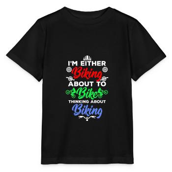 Je fais du vélo ou vais faire du vélo - T-shirt bio MINI CREATOR Stanley/Stella Enfant - noir - Devant - Mikhail (115cm)