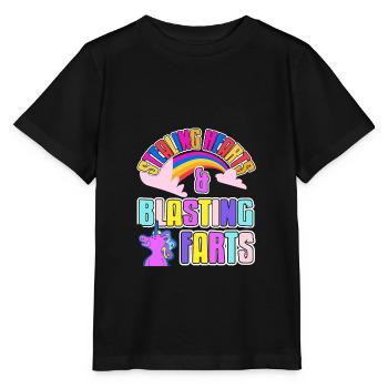 Steal hearts and dashes blow up unicorn fart Einh - Stanley/Stella MINI CREATOR Kids’ T-Shirt - black - Front - Mikhail (115cm)