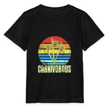 Plantes carnivores Retro Vintage - T-shirt bio MINI CREATOR Stanley/Stella Enfant - noir - Devant - Mikhail (115cm)