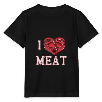 J’adore la viande - T-shirt bio MINI CREATOR Stanley/Stella Enfant - noir - Devant - Mikhail (115cm)