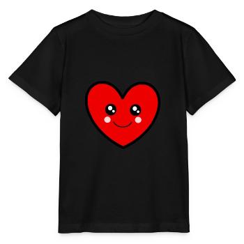 Coeur rouge Coeur rouge Coeur rouge Saint-Valentin - T-shirt bio MINI CREATOR Stanley/Stella Enfant - noir - Devant - Mikhail (115cm)