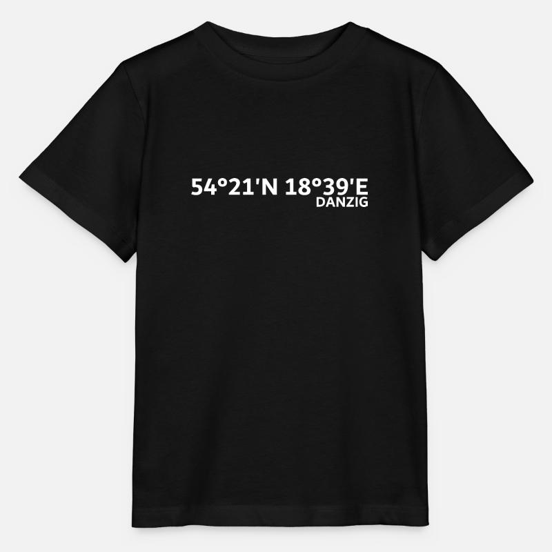Gdansk Coordinates - Stanley/Stella MINI CREATOR Kids’ T-Shirt - black