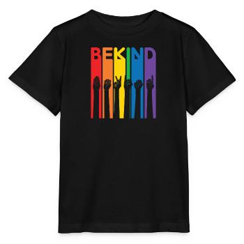 Soyez enfant LGBT Rainbow Sign Language Trans - T-shirt bio MINI CREATOR Stanley/Stella Enfant - noir - Devant - Mikhail (115cm)