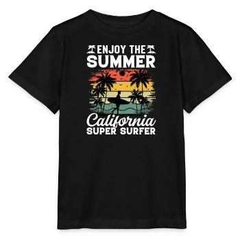 Malibu Surfing California Surfer Beach - Stanley/Stella MINI CREATOR Kids’ T-Shirt - black - Front - Mikhail (115cm)
