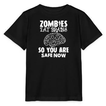 Zombies essen hirn Zombieapokalypse Gehirn Lustig - Stanley/Stella Kinder T-Shirt MINI CREATOR  - Schwarz - Vorne - Mikhail (115cm)