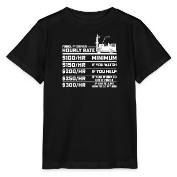 Staplerfahrer Gabelstaplerfahrer Gabelstapler Lohn - Stanley/Stella Kinder T-Shirt MINI CREATOR  - Schwarz - Vorne - Mikhail (115cm)