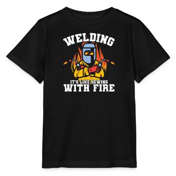Schweißer Beruf Hitze Stahl Gas WIG MAG Schweißen - Stanley/Stella Kinder T-Shirt MINI CREATOR  - Schwarz - Vorne - Mikhail (115cm)