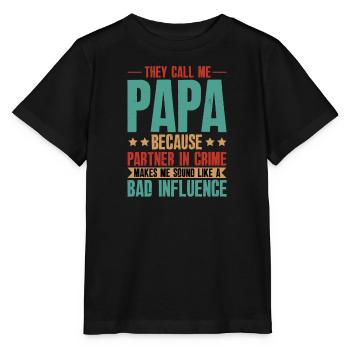 Dad Bad Influence - Cadeau du père - T-shirt bio MINI CREATOR Stanley/Stella Enfant - noir - Devant - Mikhail (115cm)