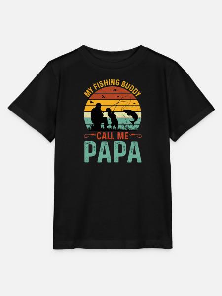 Angeln Vater Sohn Retro Vintage Geschenk Vatertag - Stanley/Stella Kinder T-Shirt MINI CREATOR  - Schwarz