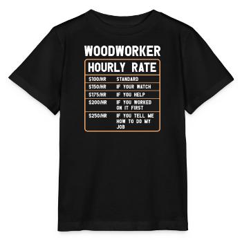 Holz Kettensäge Holzfäller Holzarbeiter Klettern - Stanley/Stella Kinder T-Shirt MINI CREATOR  - Schwarz - Vorne - Mikhail (115cm)