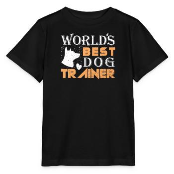 Hundetrainer auf Hundeplatz bei Hundeerziehung - Stanley/Stella Kinder T-Shirt MINI CREATOR  - Schwarz - Vorne - Mikhail (115cm)