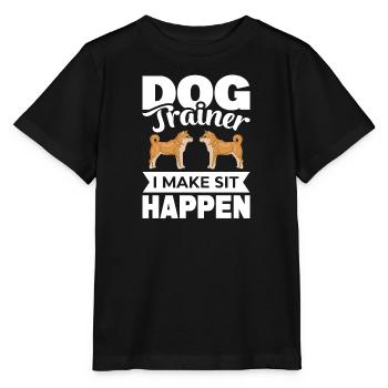 Hundetrainer auf Hundeplatz bei Hundeerziehung - Stanley/Stella Kinder T-Shirt MINI CREATOR  - Schwarz - Vorne - Mikhail (115cm)