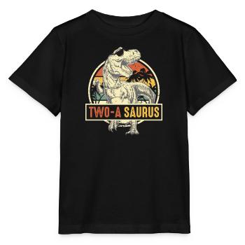 2nd Birthday Dinosaur Children's Birthday Party - Stanley/Stella MINI CREATOR Kids’ T-Shirt - black - Front - Mikhail (115cm)