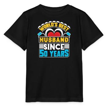 Noces d’or 50 ans cadeau de mariage - T-shirt bio MINI CREATOR Stanley/Stella Enfant - noir - Devant - Mikhail (115cm)