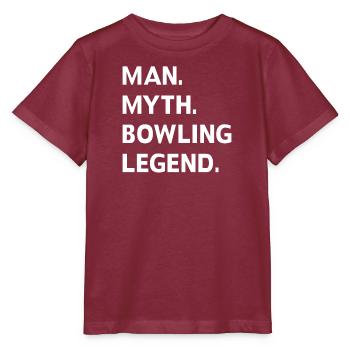 Bowling Cone Spareball Pins Ball Strike - Stanley/Stella MINI CREATOR Kids’ T-Shirt - burgundy - Front - Kain (125cm)