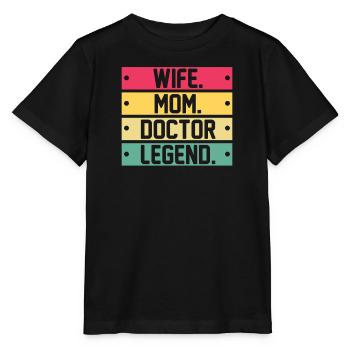 Épouse Mère Docteur Doctorat Plaisir Académique - T-shirt bio MINI CREATOR Stanley/Stella Enfant - noir - Devant - Mikhail (115cm)