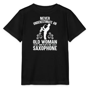 Saxophone Saxophone Saxophone Saxophone Music Saxophone Player - Stanley/Stella MINI CREATOR Kids’ T-Shirt - black - Front - Mikhail (115cm)