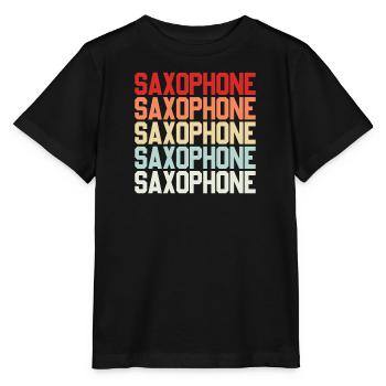 Saxophone Saxophone Saxophone Saxophone Music Saxophone Player - Stanley/Stella MINI CREATOR Kids’ T-Shirt - black - Front - Mikhail (115cm)